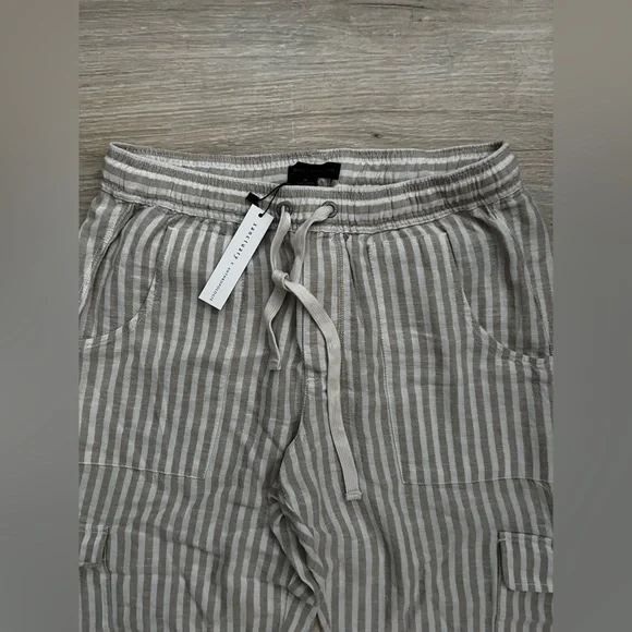 NWT Anthropologie x Sanctuary Women’s Pull On Striped Linen Blend Bottoms - M - Picture 3 of 8